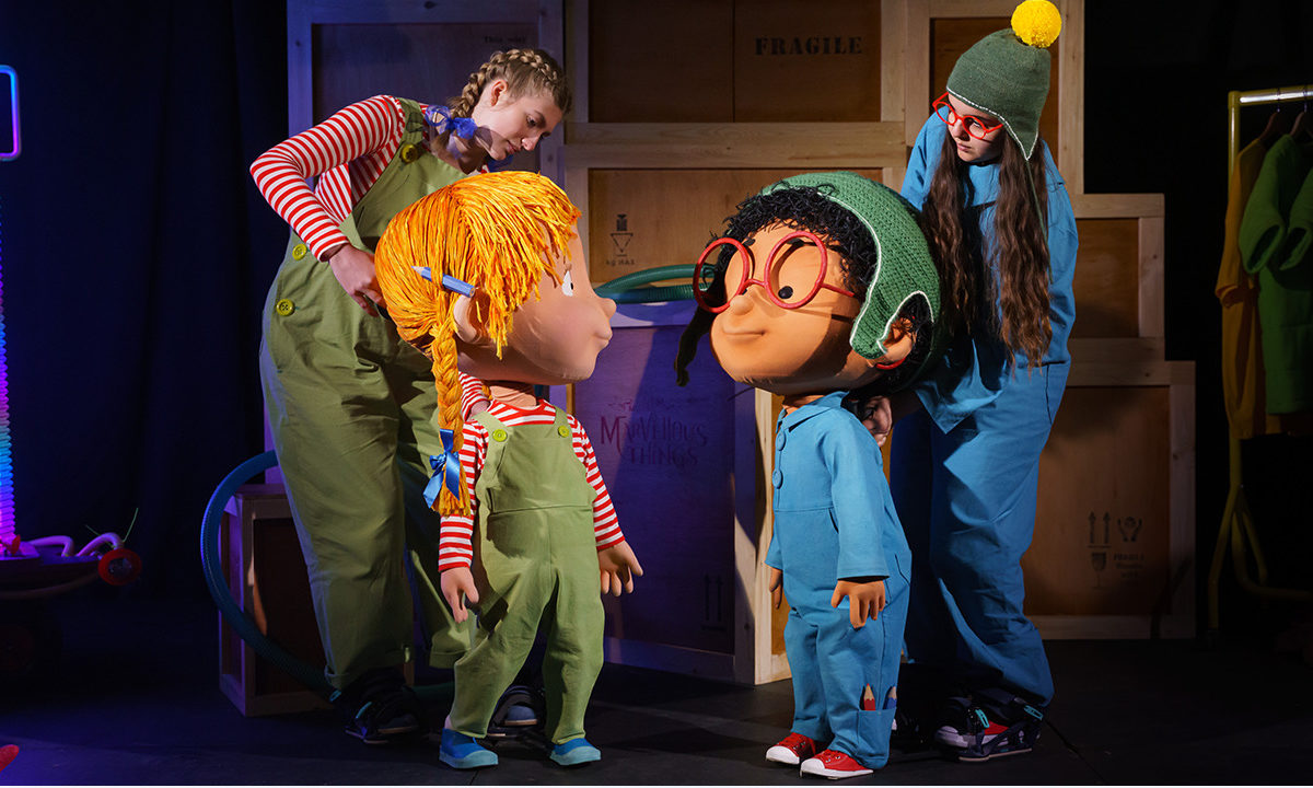 Two giant puppets