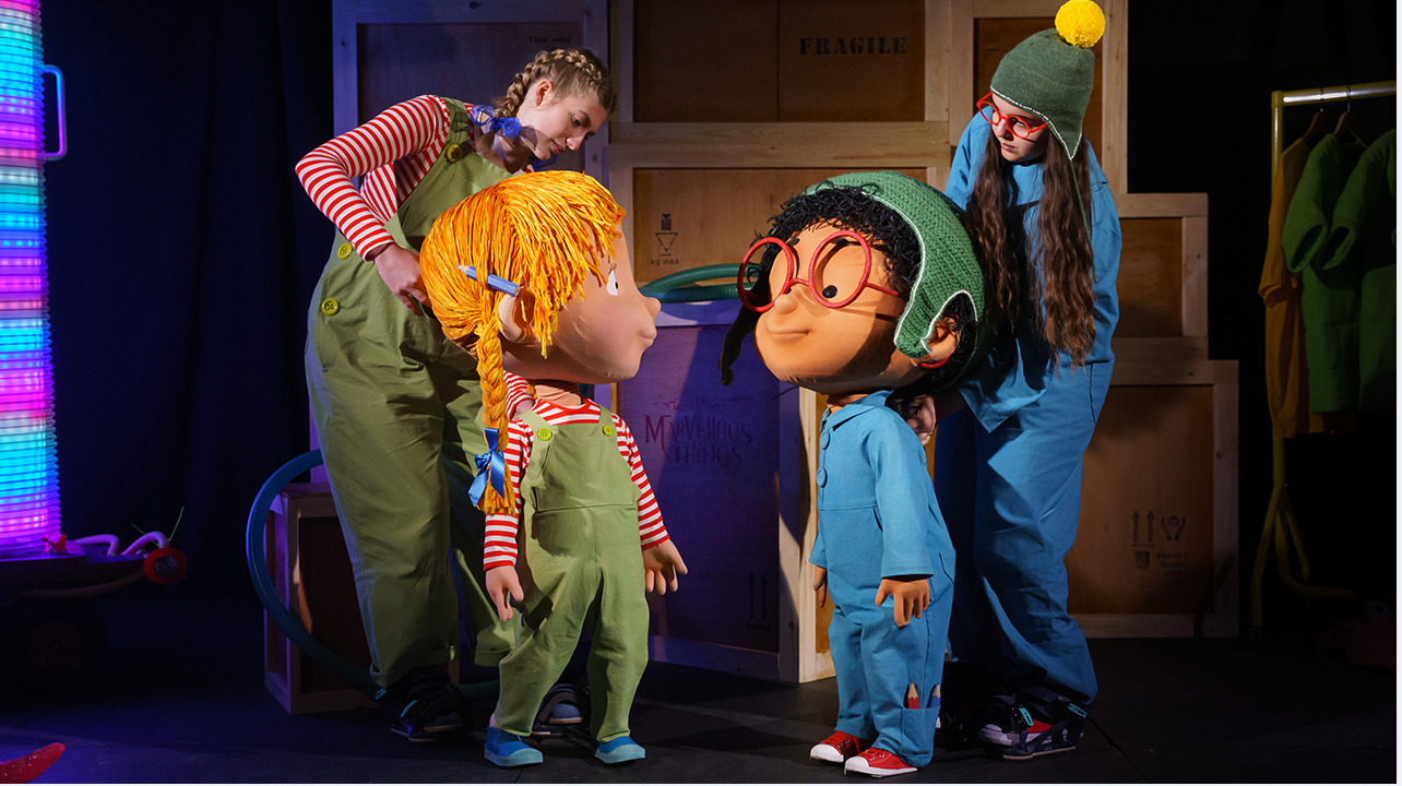 Two giant puppets